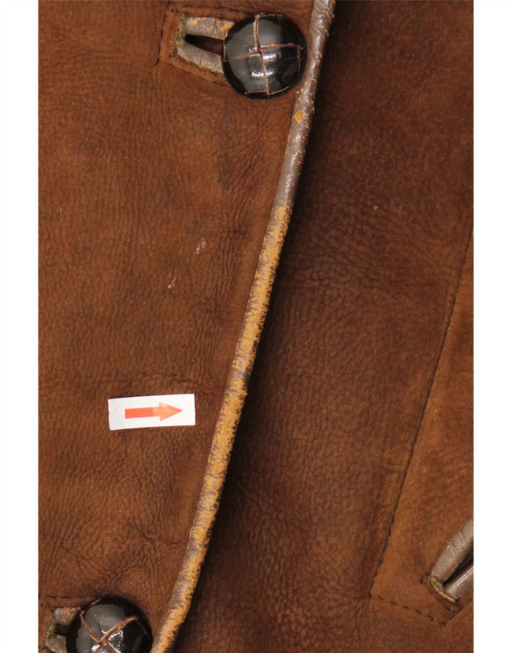 NURSEYS Giubbotto in shearling da uomo UK 42 XL in pelle marrone