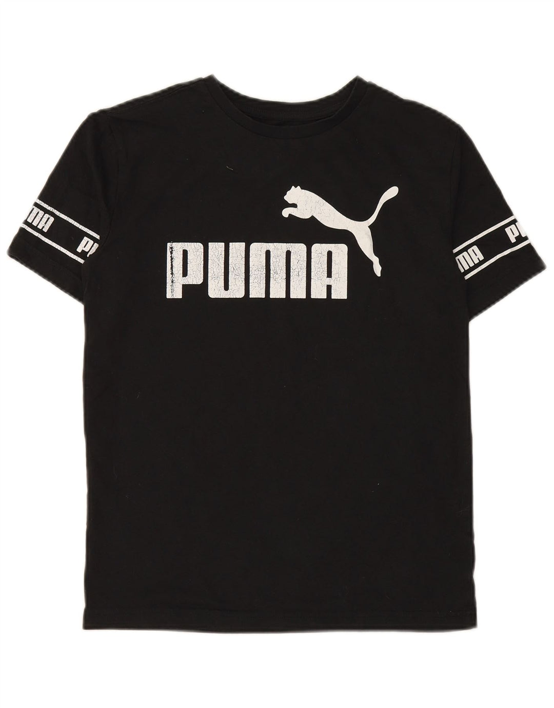 T-shirt grafica PUMA da bambino 13-14 anni, grande, in cotone nero