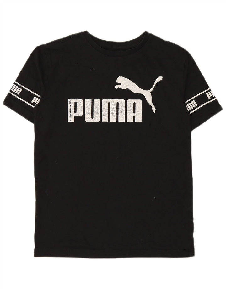 T-shirt grafica PUMA da bambino 13-14 anni, grande, in cotone nero