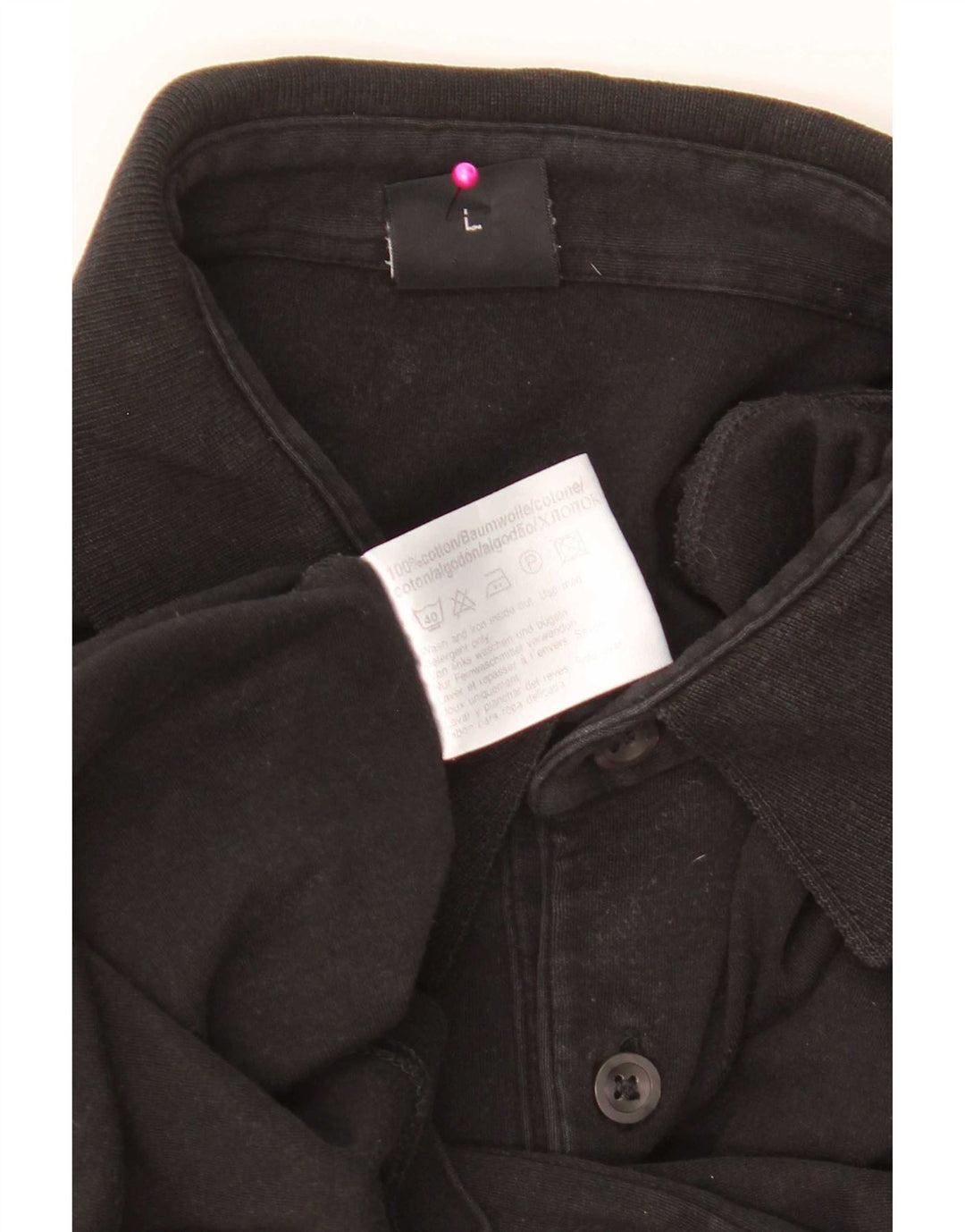 Polo da uomo a maniche lunghe Hugo Boss grande in cotone nero