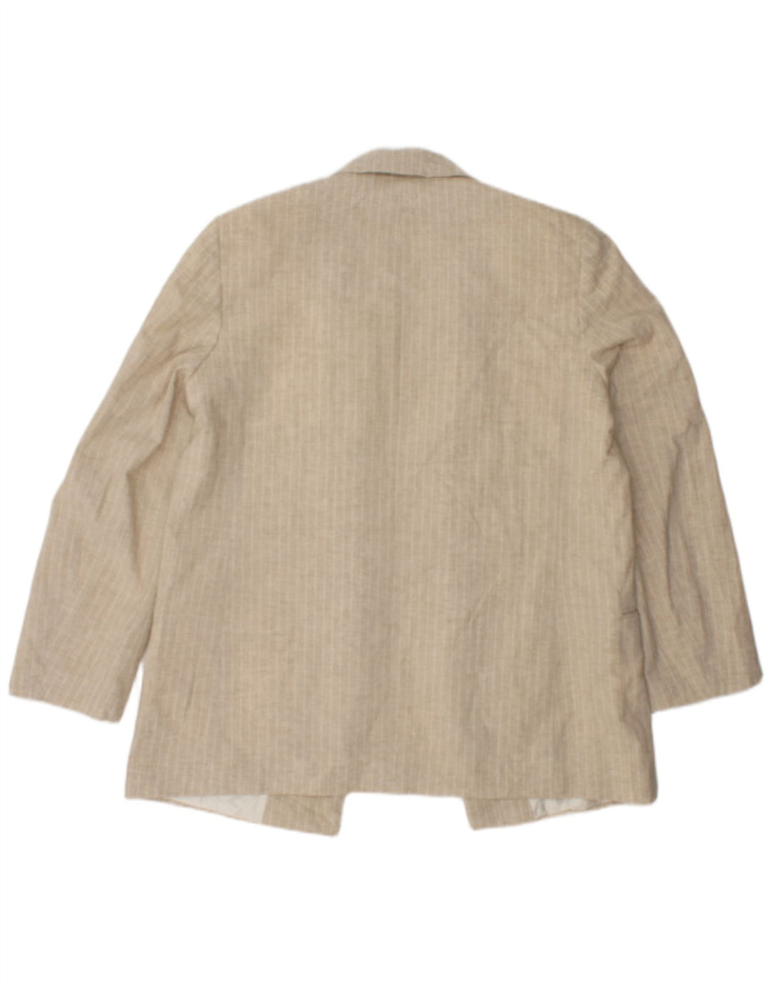Giacca blazer aperta da donna Zara UK 16 grandi righe beige