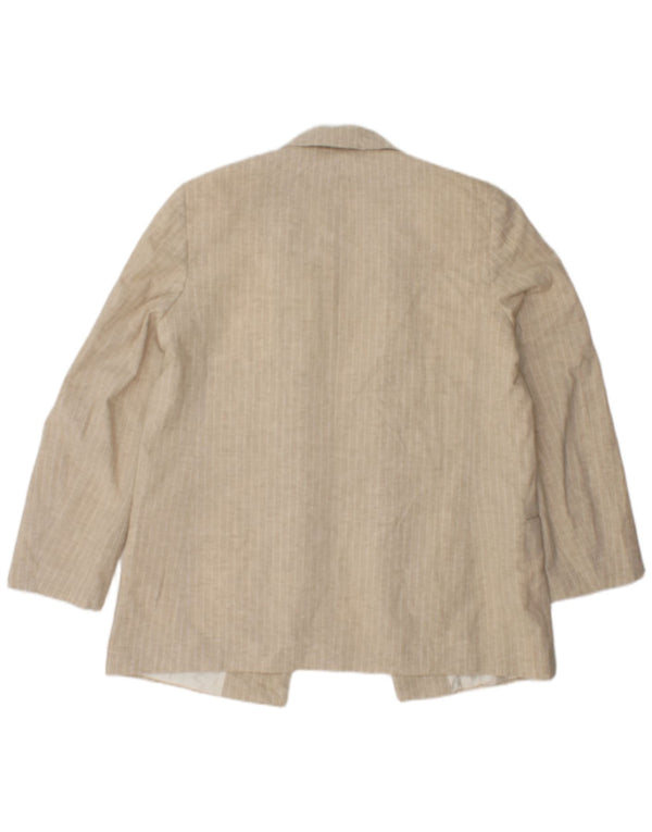Giacca blazer aperta da donna Zara UK 16 grandi righe beige