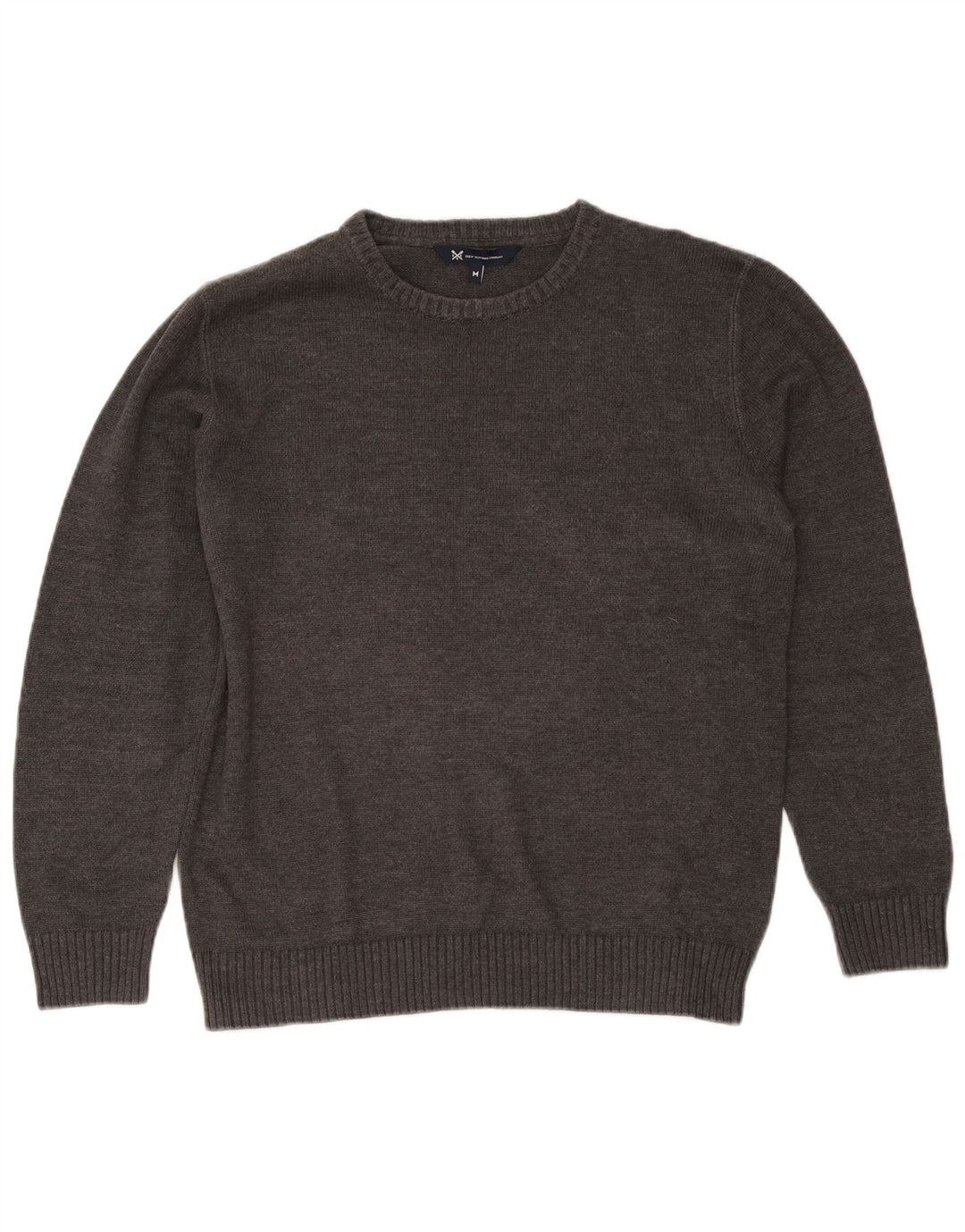 Crew Clothing Maglione da uomo con collo in cotone grigio medio