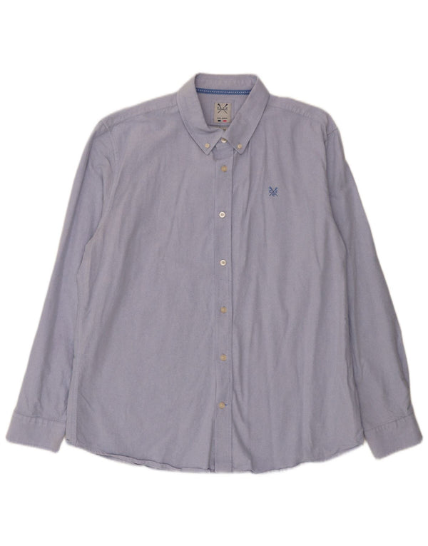 Crew Clothing Camicia slim fit da uomo 2XL in cotone blu