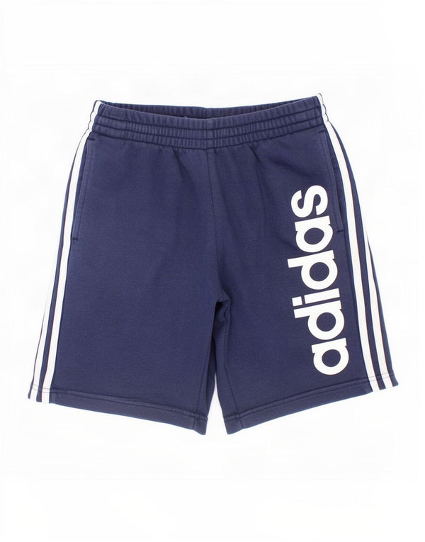 Pantaloncini sportivi Adidas Climalite Graphic da ragazzo 12-13 anni in cotone blu navy