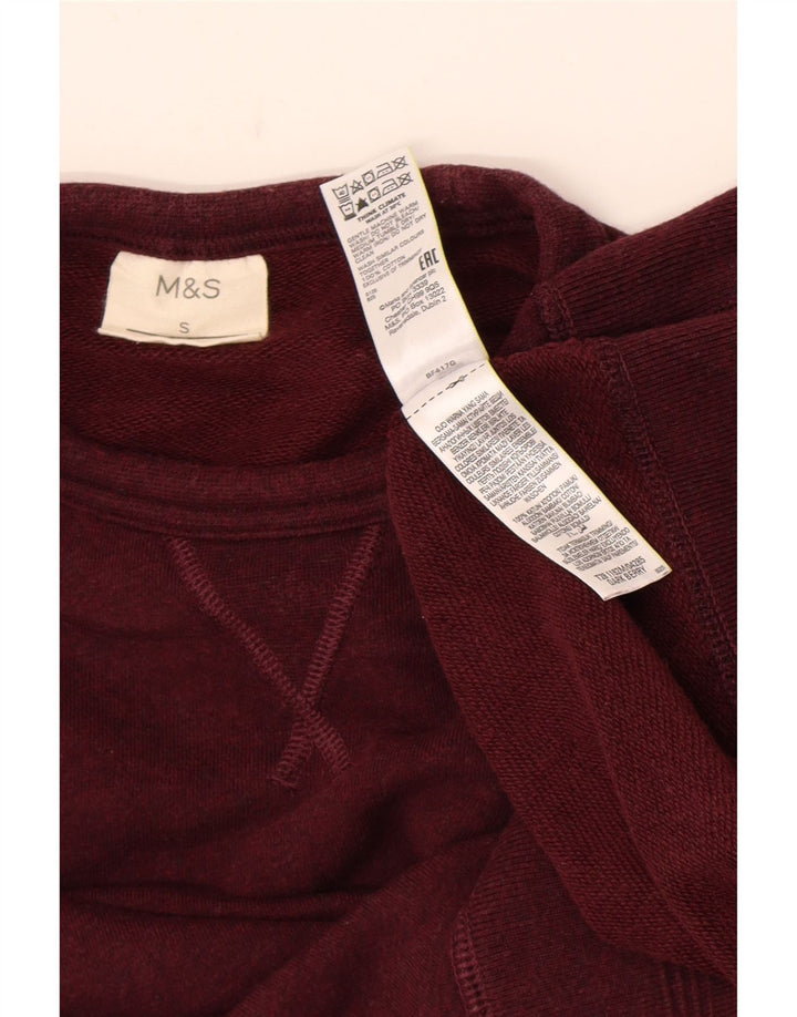 Felpa da uomo Marks & Spencer piccola in cotone bordeaux