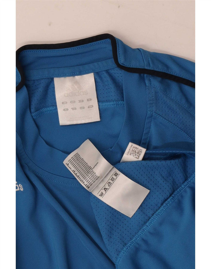 T-shirt Adidas da uomo Top Small blu in poliestere color block