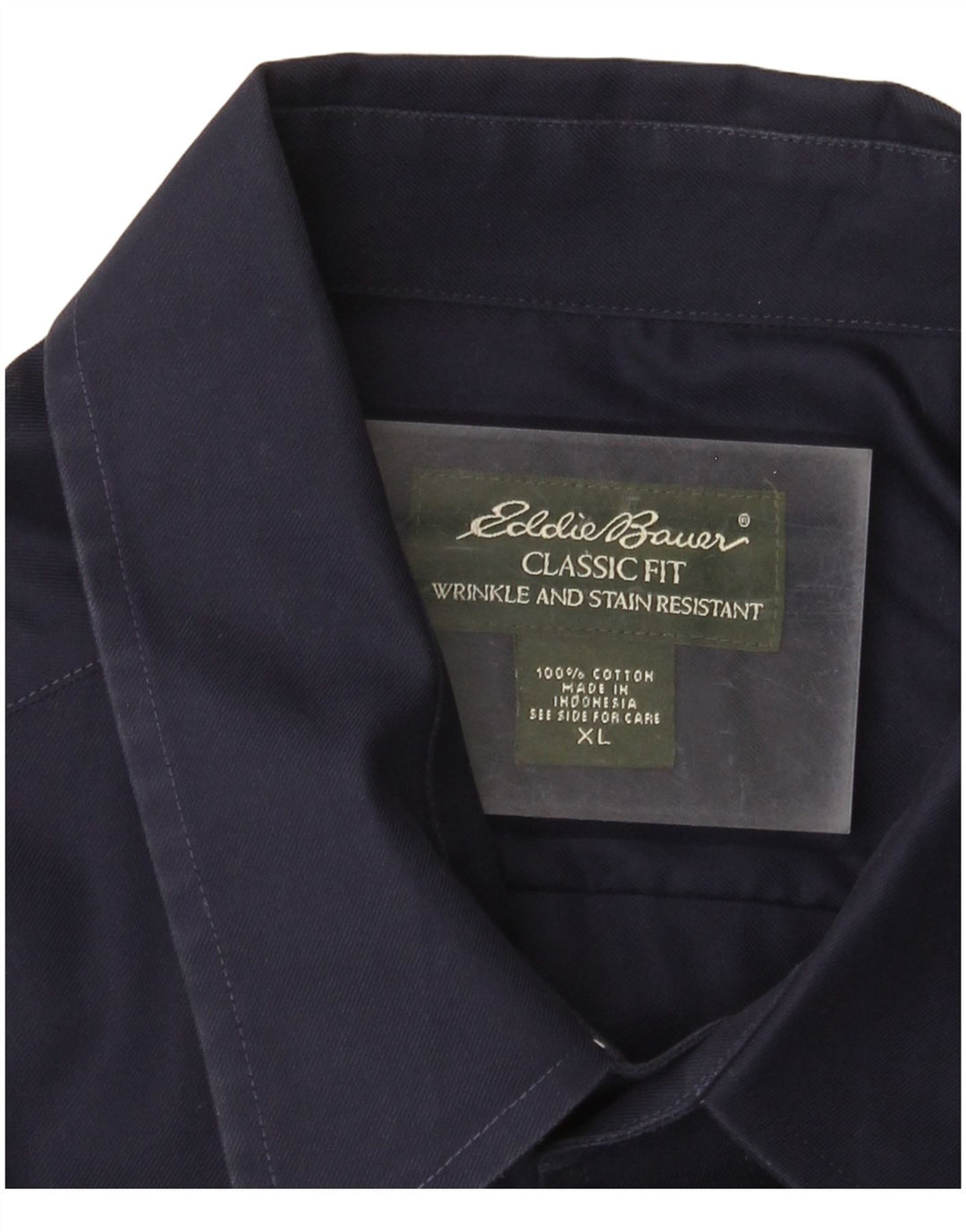 Camicia da uomo Classic Fit EDDIE BAUER XL in cotone blu navy