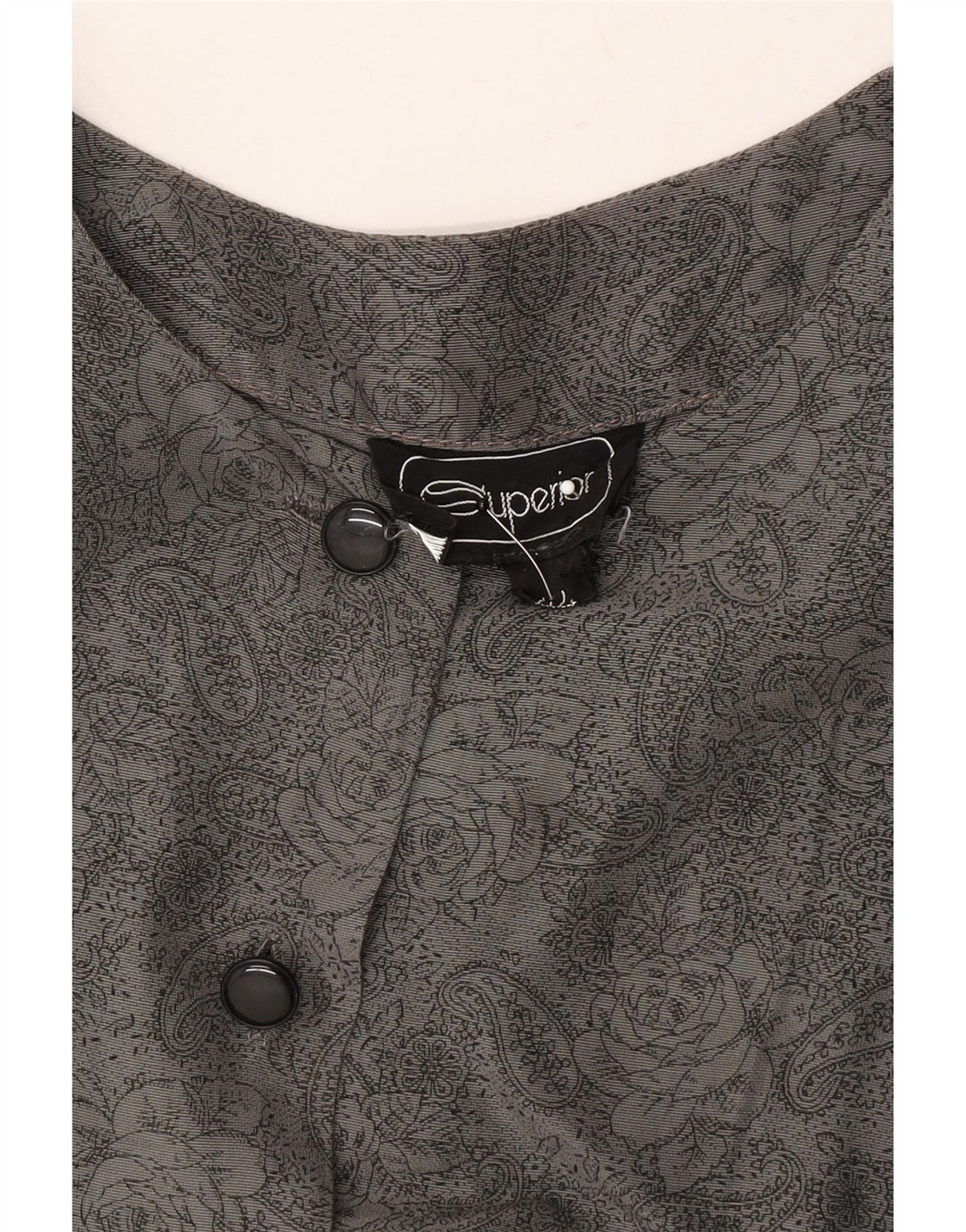 SUPERIOR Womens Shirt Blouse IT 44 Medium Grey Paisley Viscose Vintage Superior and Second-Hand Superior from Messina Hembry 