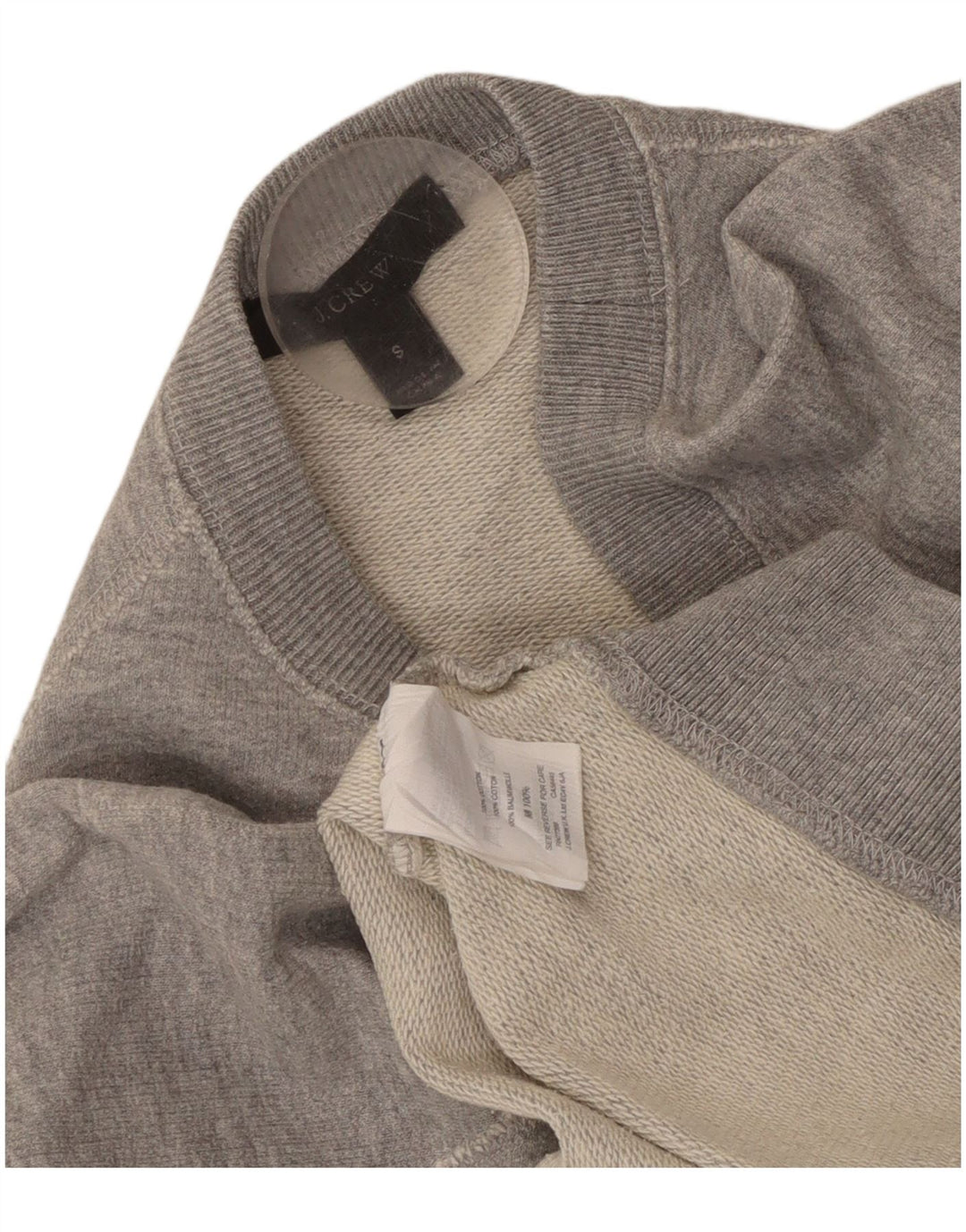 J. CREW Felpa con grafica da donna Maglione UK 10 Piccolo Cotone grigio