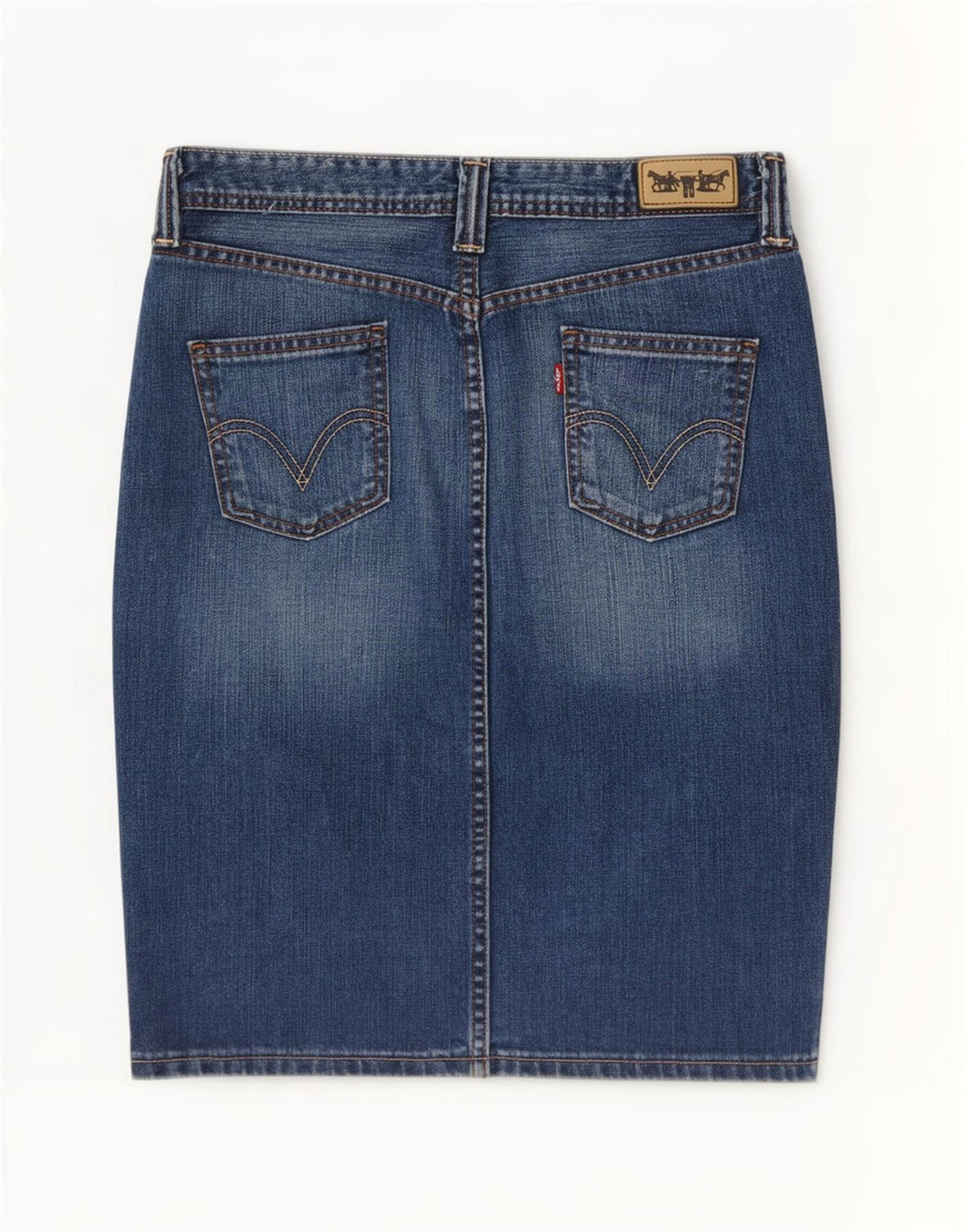 Gonna in denim da donna Levi's media W30 in cotone blu