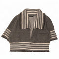 Maglione cardigan oversize con maniche a 3/4 da donna Zara UK 14 Grigio medio a righe