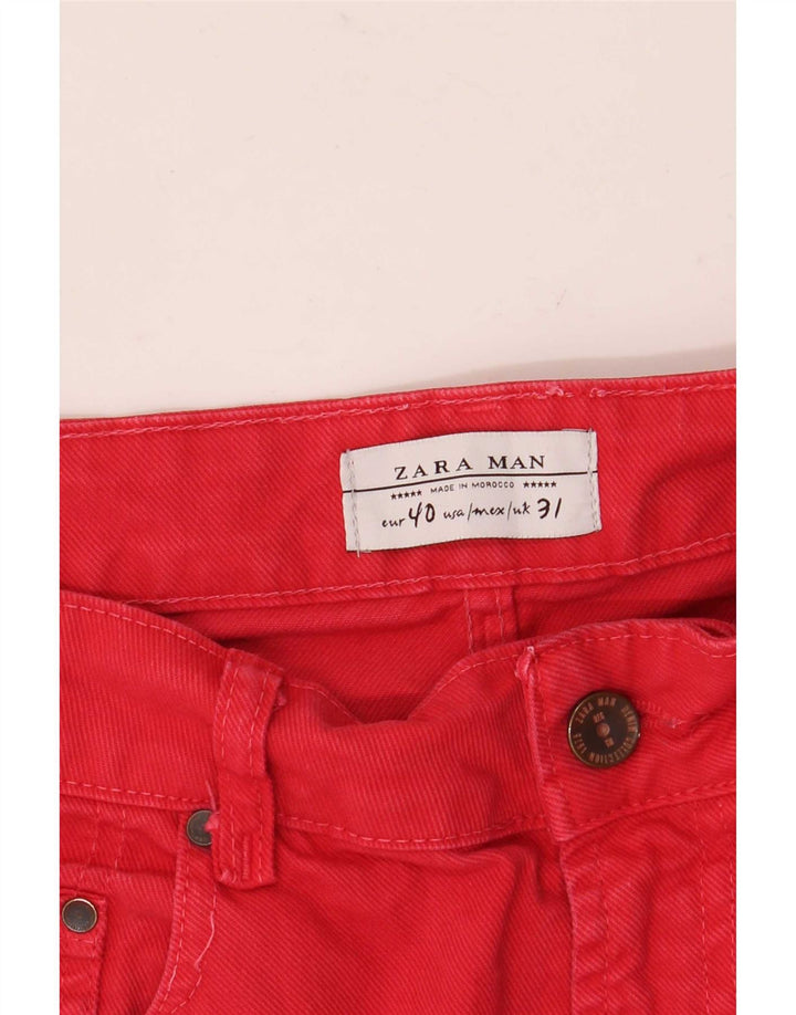 Pantaloncini di jeans da uomo Zara EU 40 medi W31 rossi