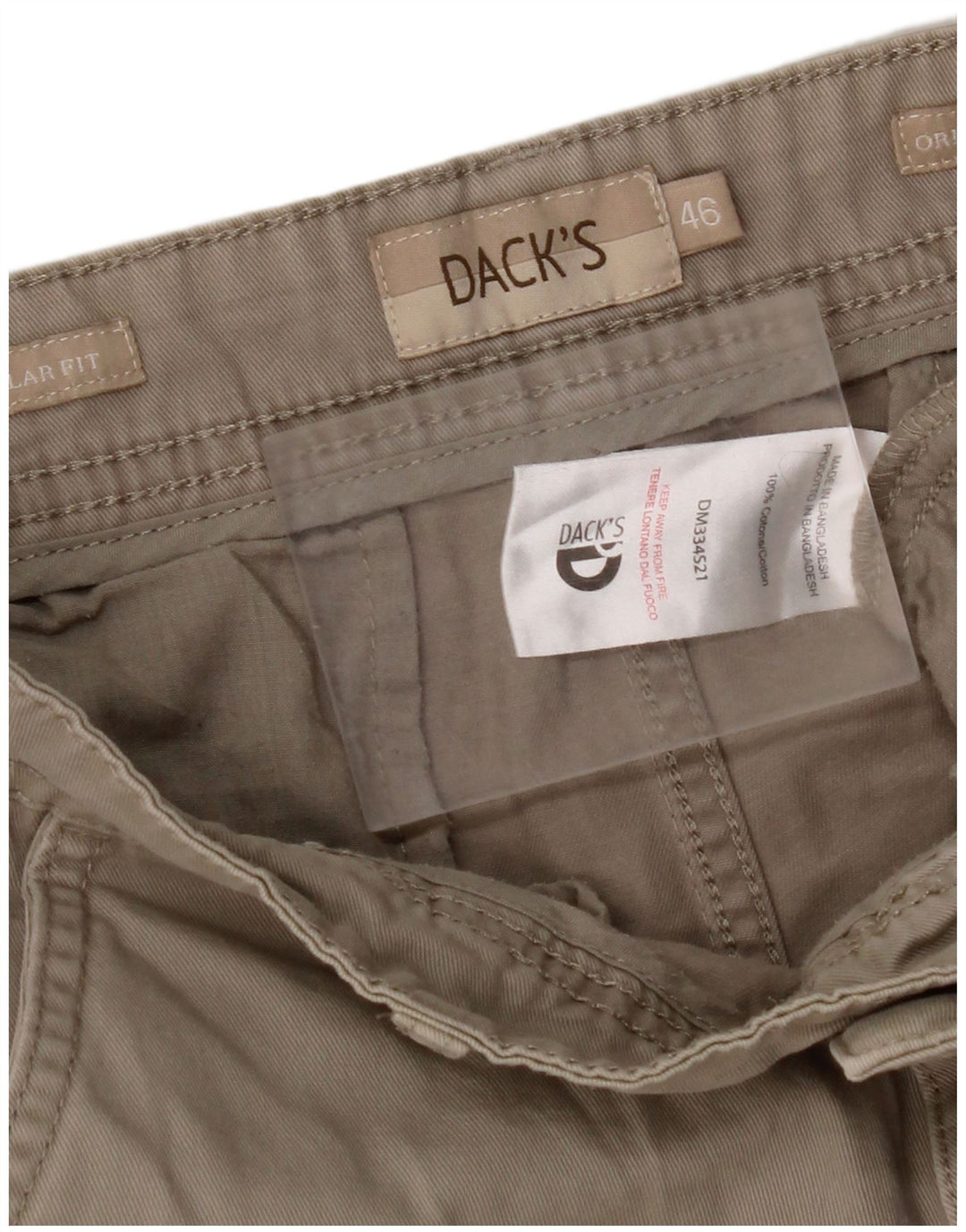 Pantaloncini chino da uomo DACK'S IT 46 Small W32 Cotone beige