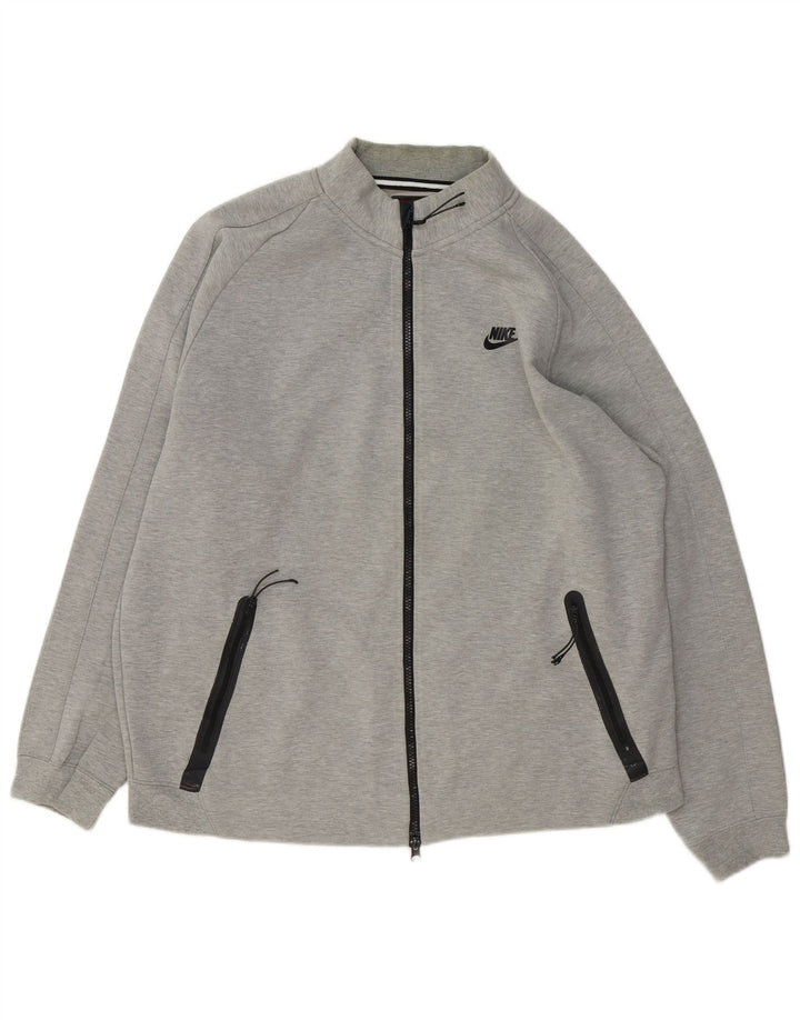 Giacca da ginnastica da uomo Nike, giacca grande, in cotone chiazzato grigio