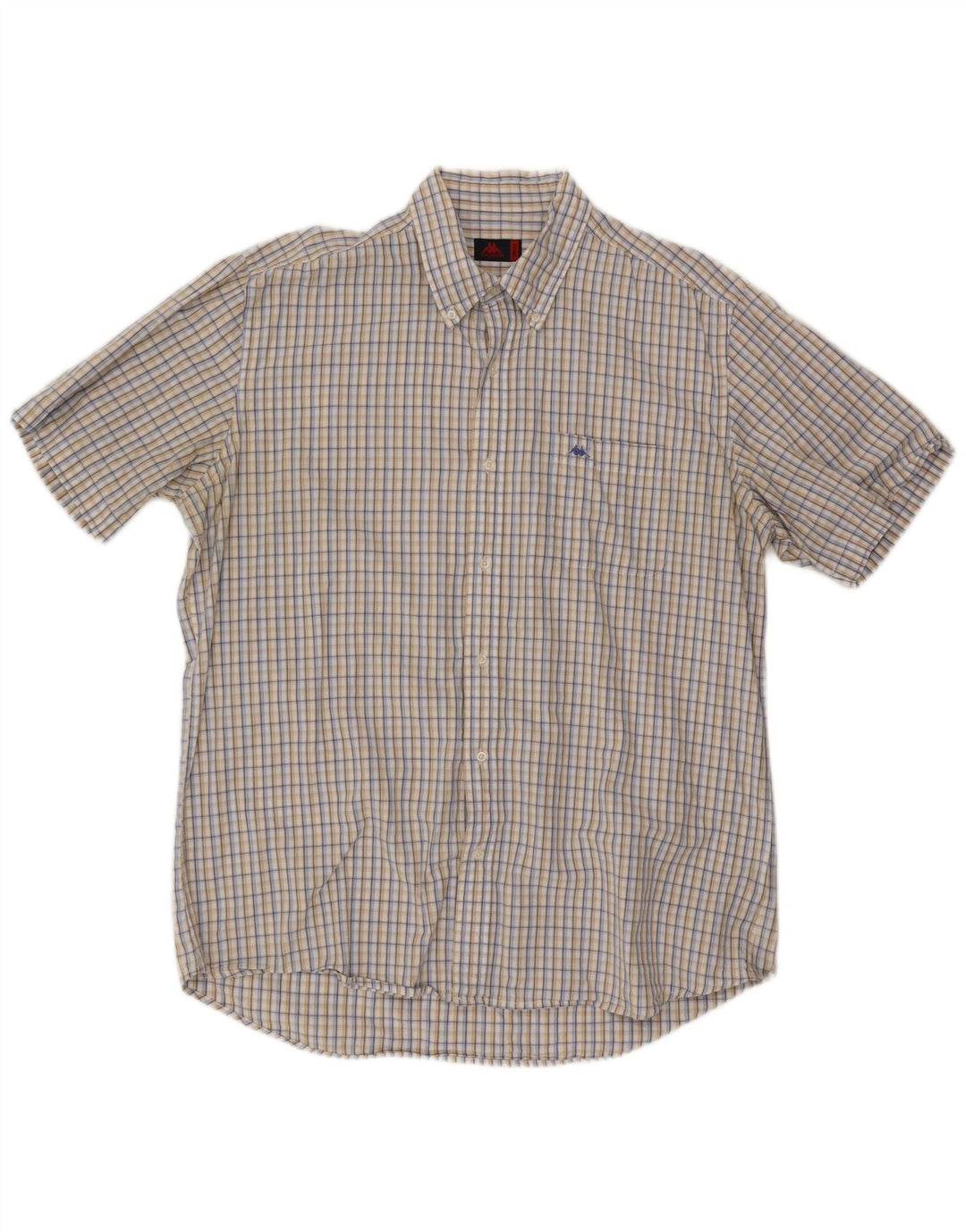Camicia Kappa Uomo Manica Corta 3XL Cotone a quadri Multicolore