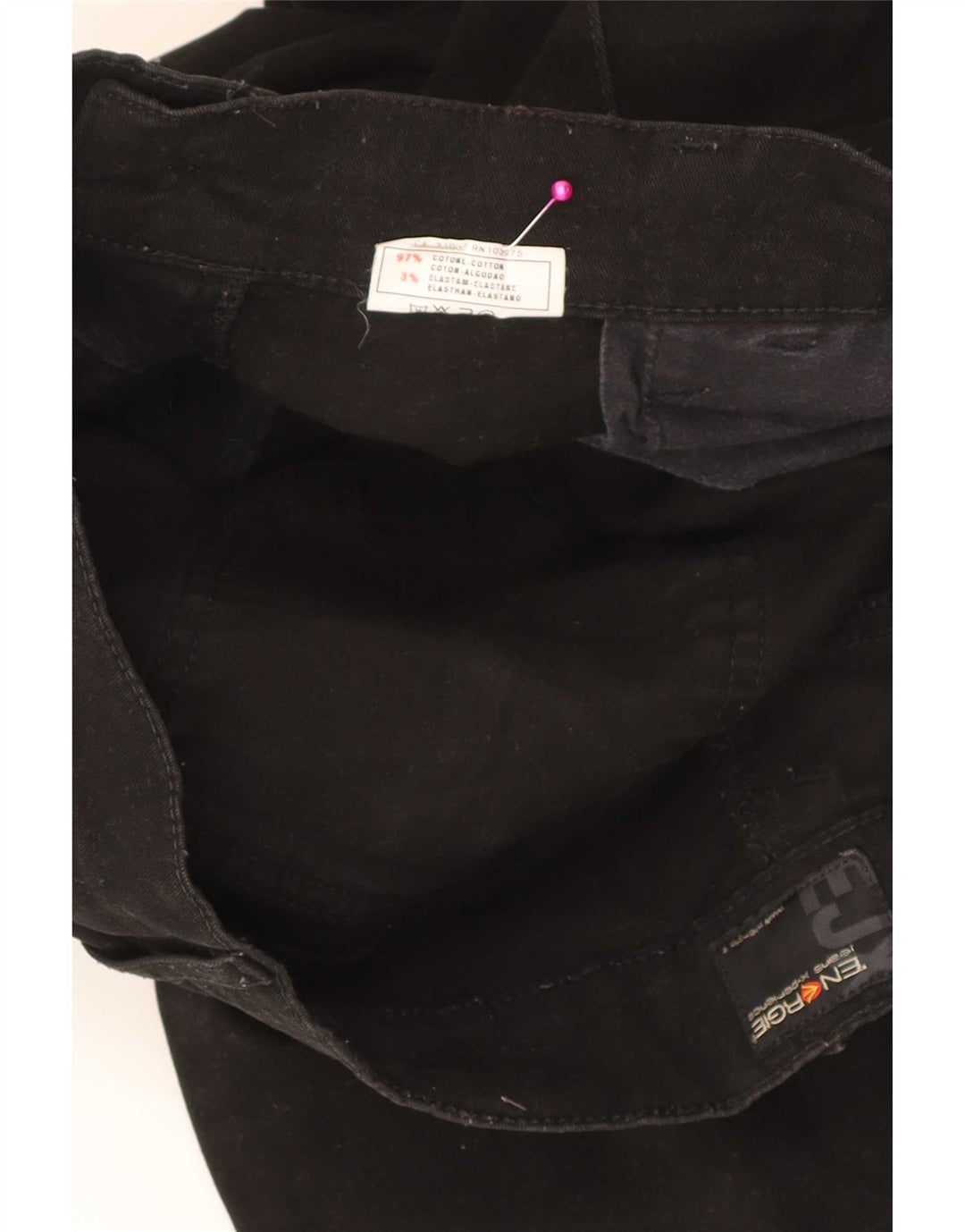 Pantaloni casual bootcut da donna Energe W33 L30 cotone nero
