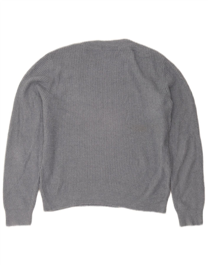 Maglione maglione girocollo da donna Marks & Spencer UK 12 Acrilico grigio medio