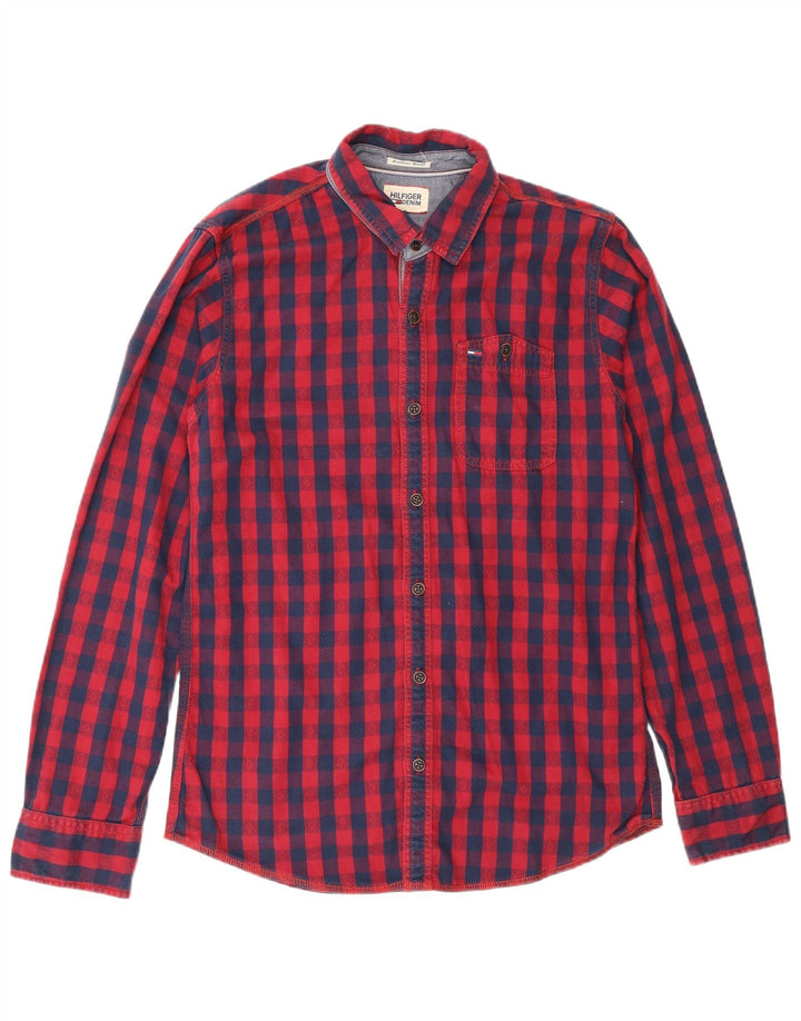Camicia da uomo vestibilità regolare Tommy Hilfiger piccolo cotone a quadri rossi