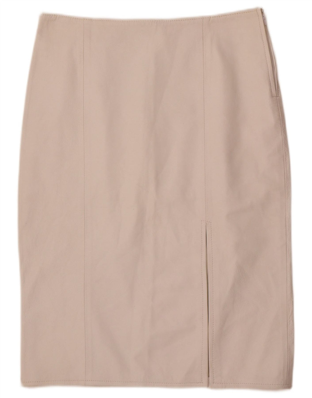 Gonna in pelle vintage da donna IT 48 XL W32 Bianca