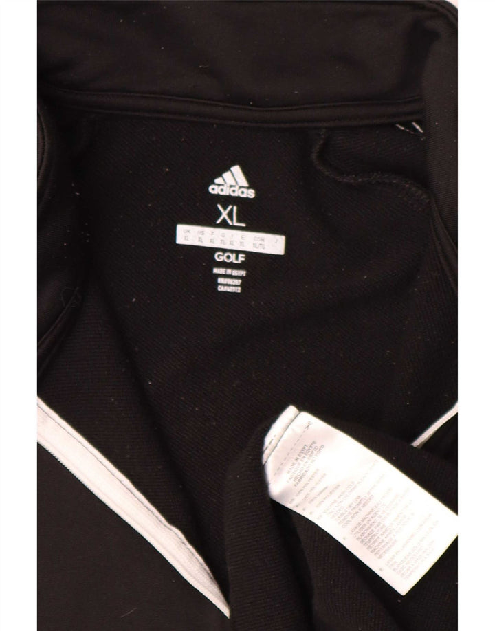 Adidas Uomo Zip Neck Pullover Tuta Top XL Nero Poliestere