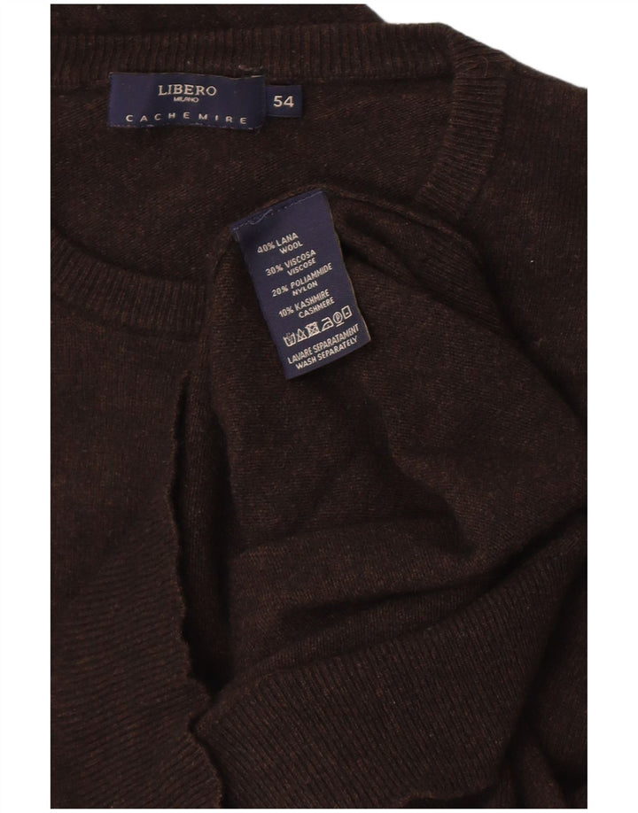 Libero Maglione Uomo Girocollo IT 54 XL Lana Marrone