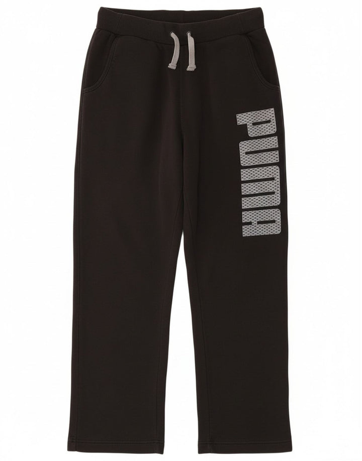 Pantaloni da tuta grafica da uomo Puma in cotone nero medio