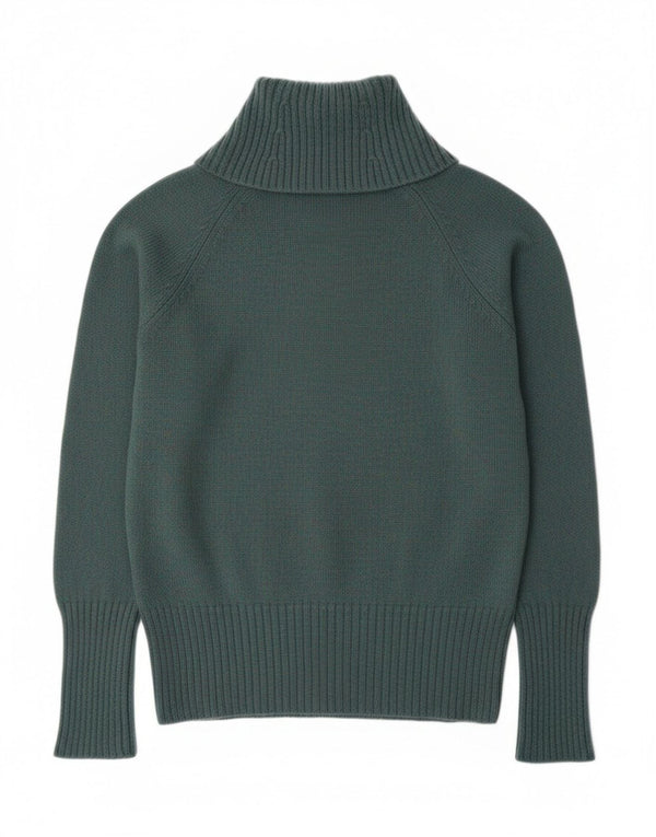 Maglione maglione a collo alto da donna Benetton UK 18 XL lana screziata verde