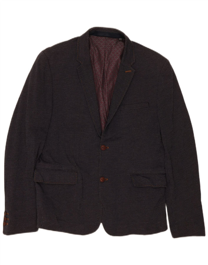 Giacca blazer da uomo a 2 bottoni Ted Baker taglia 5 XL cotone blu navy