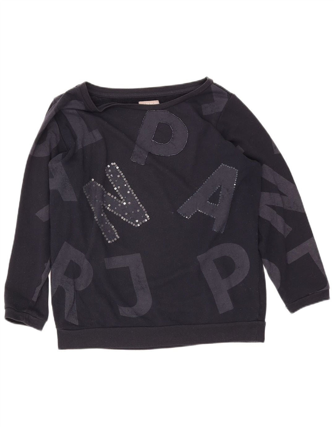 NAPAPIJRI Felpa con grafica da donna Maglione UK 14 Large Blu Navy