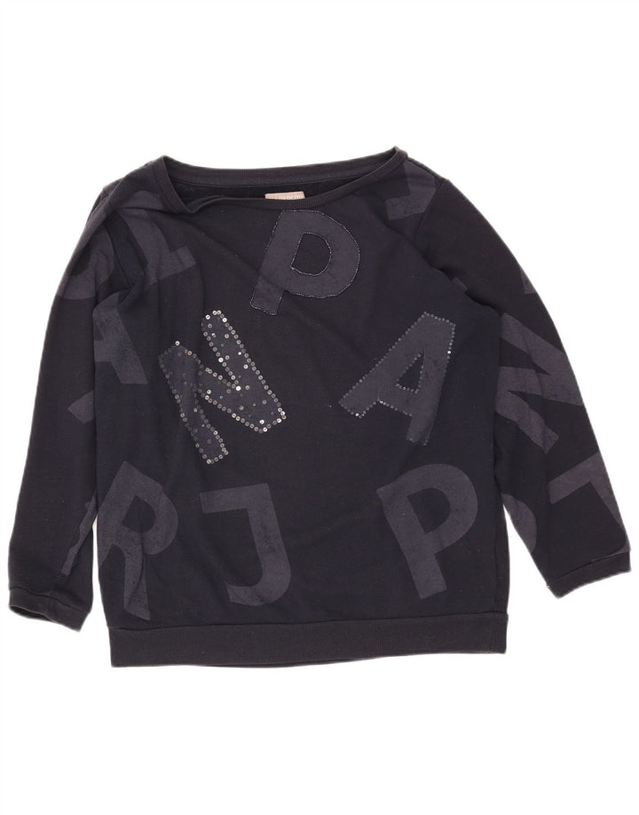 NAPAPIJRI Felpa con grafica da donna Maglione UK 14 Large Blu Navy