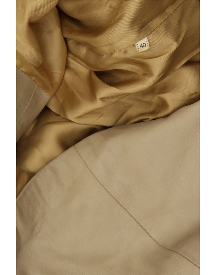 Giacca in pelle vintage da donna EU 40 Beige medio