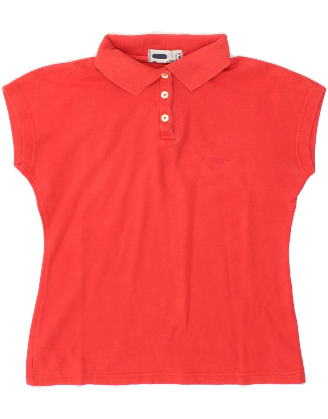 FILA Womens Sleeveless Polo Shirt IT 44 Medium Red Vintage Fila and Second-Hand Fila from Messina Hembry 
