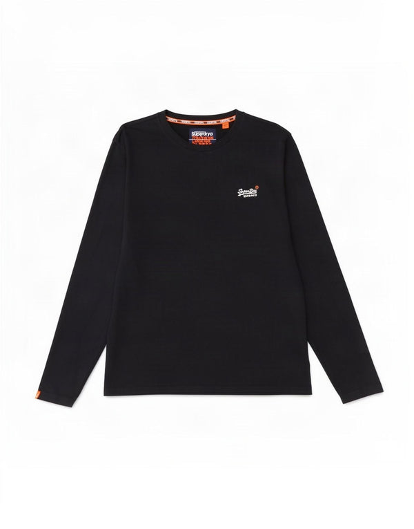 Top da uomo a maniche lunghe Superdry 2XL in cotone blu navy