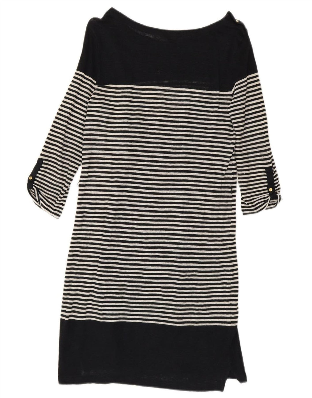 Abito a trapezio da donna con maniche a 3/4 Massimo Dutti UK 10 piccolo a righe nere