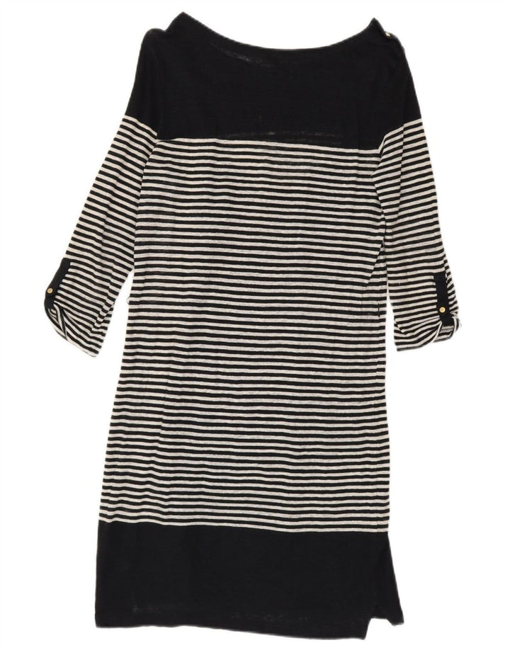 Abito a trapezio da donna con maniche a 3/4 Massimo Dutti UK 10 piccolo a righe nere