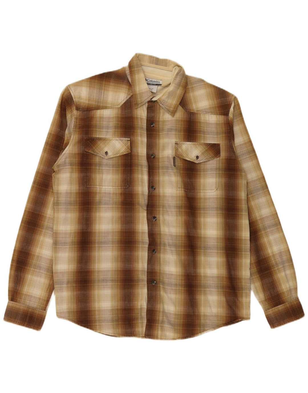 Camicia da uomo Columbia XL in cotone a quadri marrone