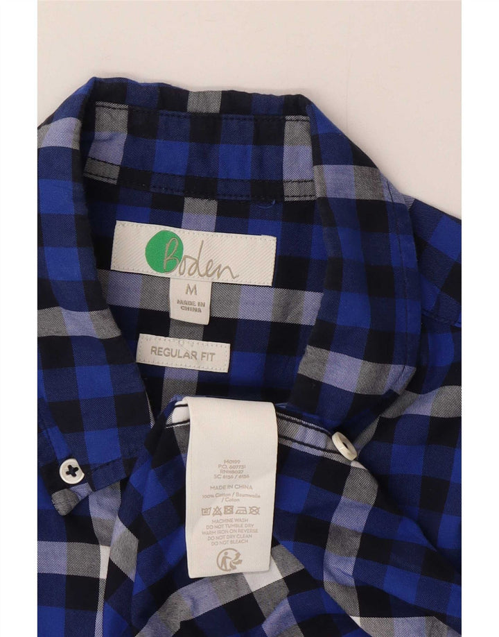 Camicia Boden da uomo in flanella vestibilità regolare in cotone a quadri blu medio