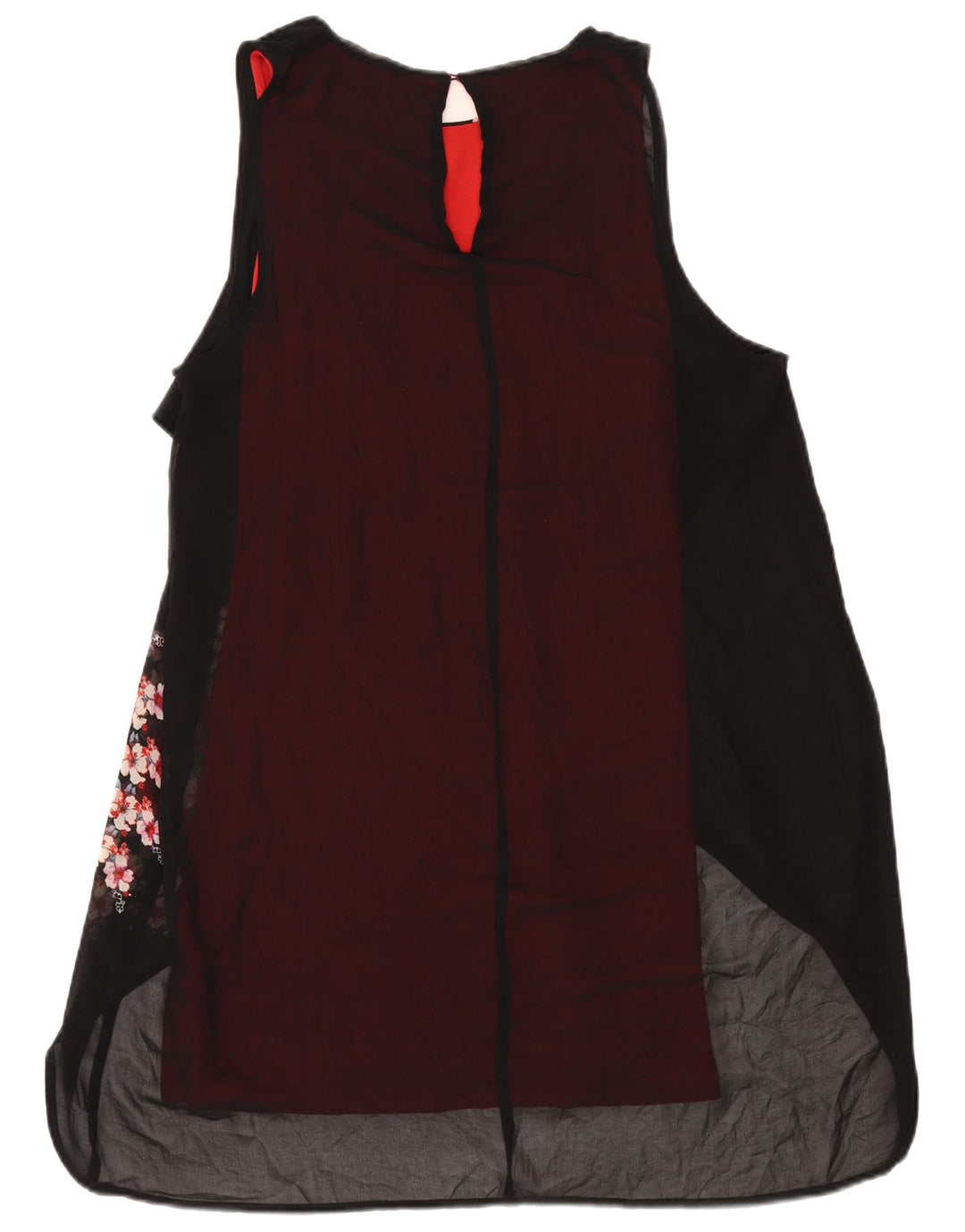 Desigual Abito aderente da donna EU 42 Large Nero Colourblock Bohemian