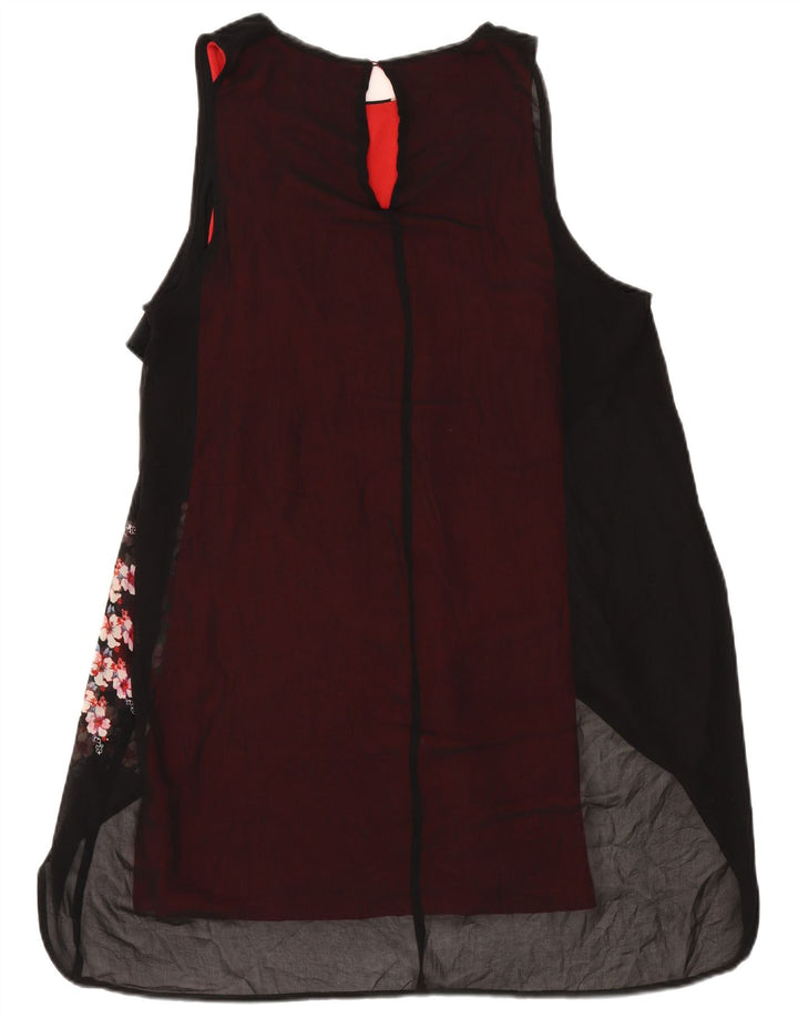 Desigual Abito aderente da donna EU 42 Large Nero Colourblock Bohemian