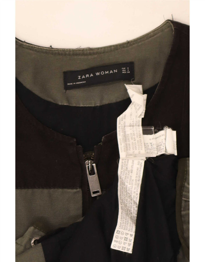 Giacca Utility Zara da donna UK 10 Small Khaki Colourblock Viscosa