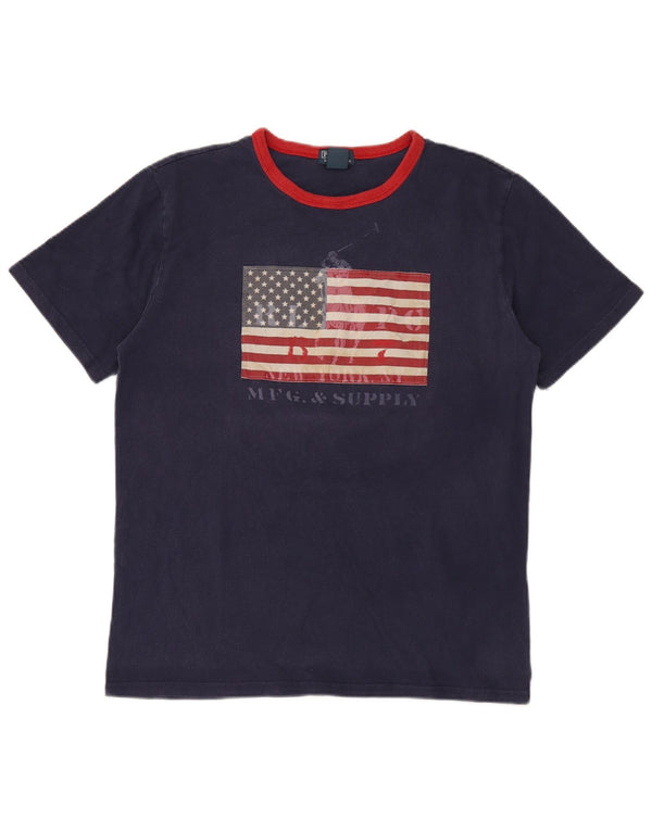 Polo Ralph Lauren T-shirt grafica per ragazzi 15-16 anni XL in cotone blu navy