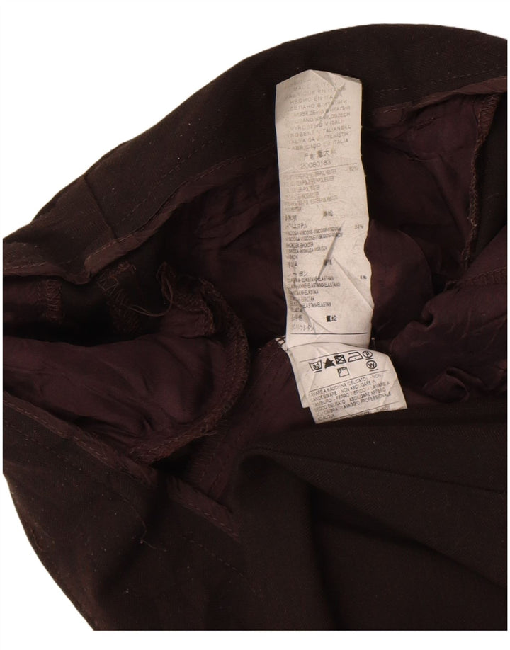 Pantaloni chino dritti da donna Benetton IT 40 Small W28 L34 Poliestere marrone