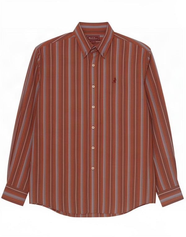 Camicia da uomo Marlboro Classics 2XL Cotone a righe marroni