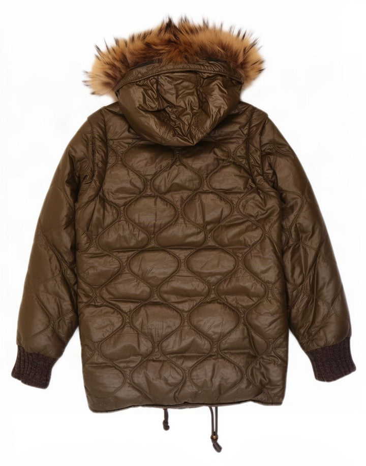 Cappotto imbottito con cappuccio da donna Iceberg US 8 medio kaki in poliammide