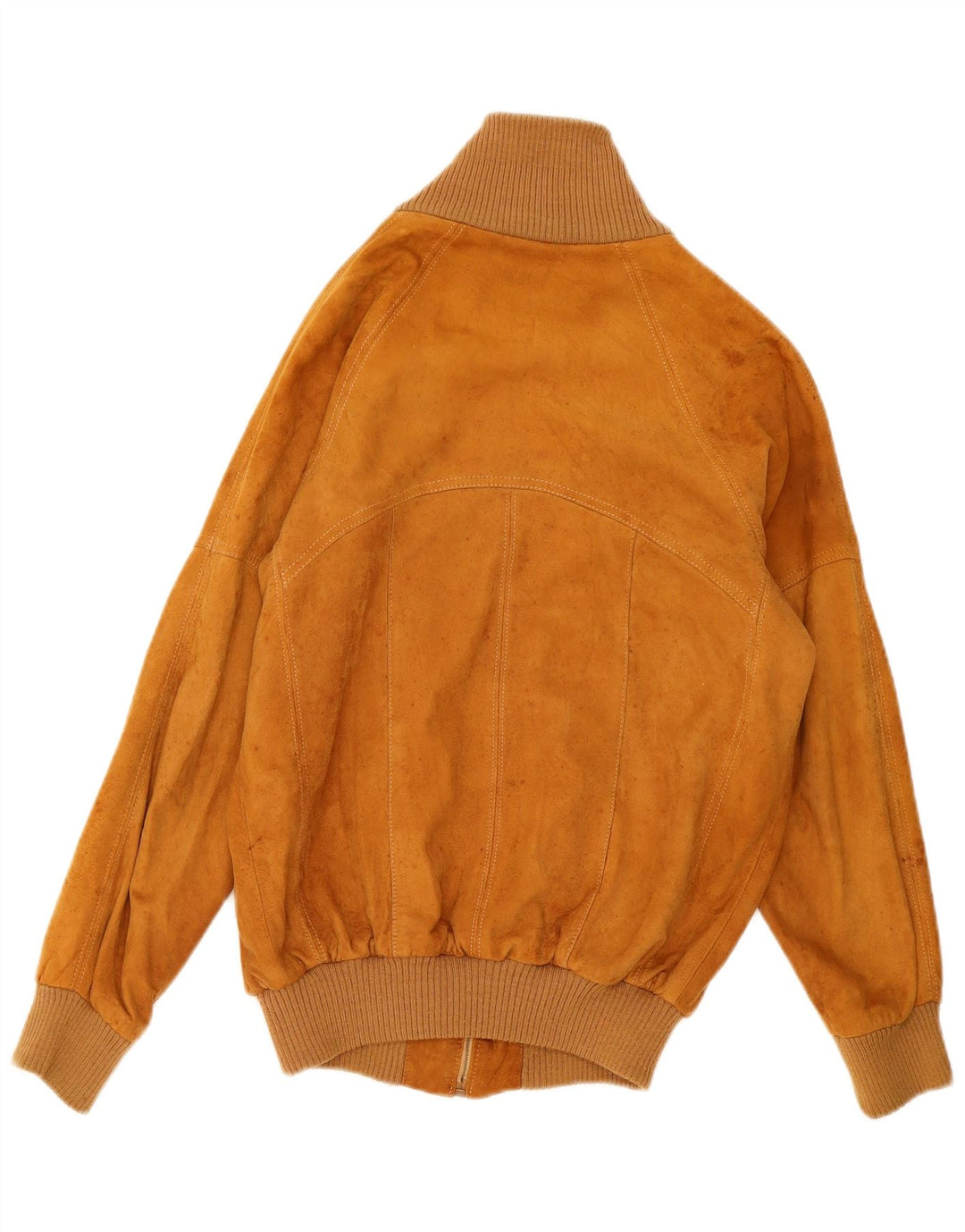 Giubbotto bomber vintage in pelle scamosciata da uomo IT 50 grande in pelle beige