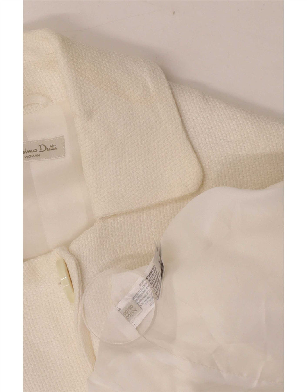 Giacca blazer a 2 bottoni corta da donna Massimo Dutti EU 38 bianco medio