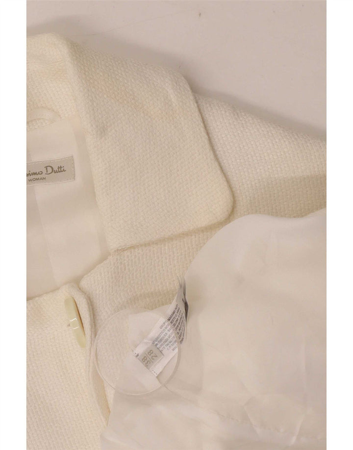 Giacca blazer a 2 bottoni corta da donna Massimo Dutti EU 38 bianco medio
