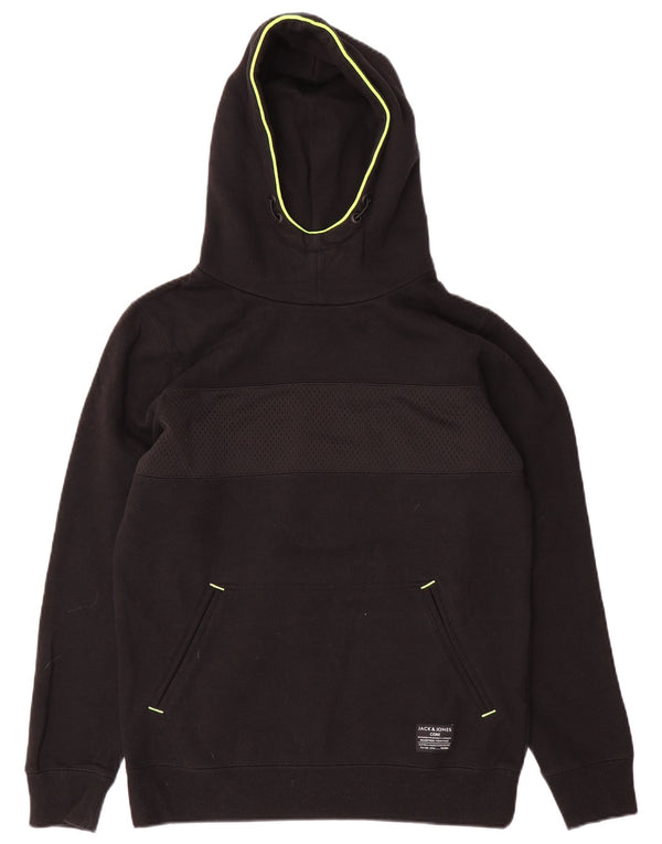 Maglione con cappuccio da uomo Jack & Jones piccolo in cotone nero