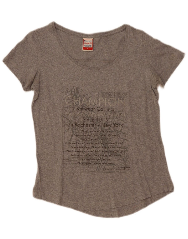 T-shirt grafica Champion da donna Heritage Fit UK 12 Grigio medio chiazzato